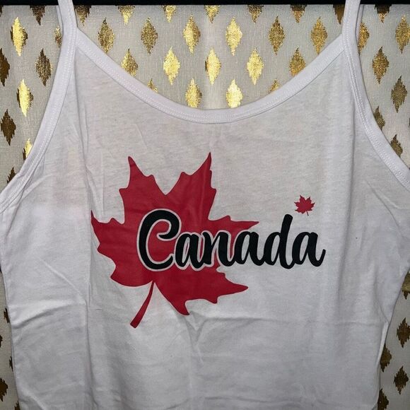 NWOT Canada souvenir tank top cami crop top size L - Picture 2 of 5